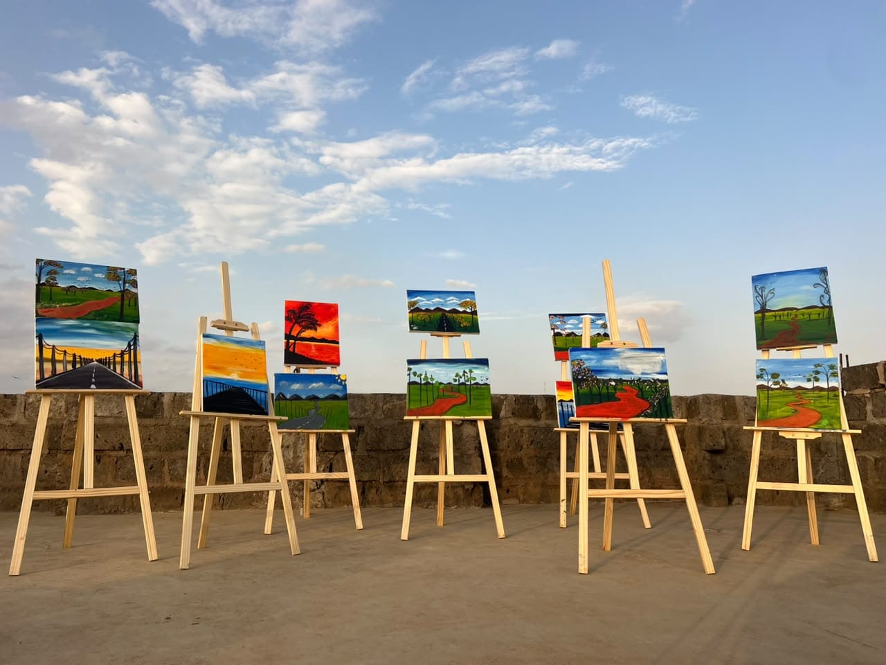 Children doing artwork during Art Mentorship classes