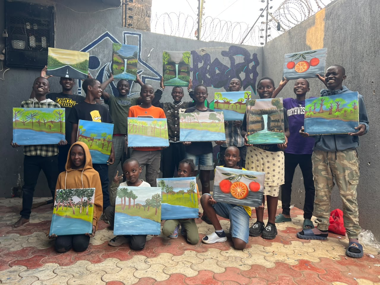 Children doing artwork during Art Mentorship classes
